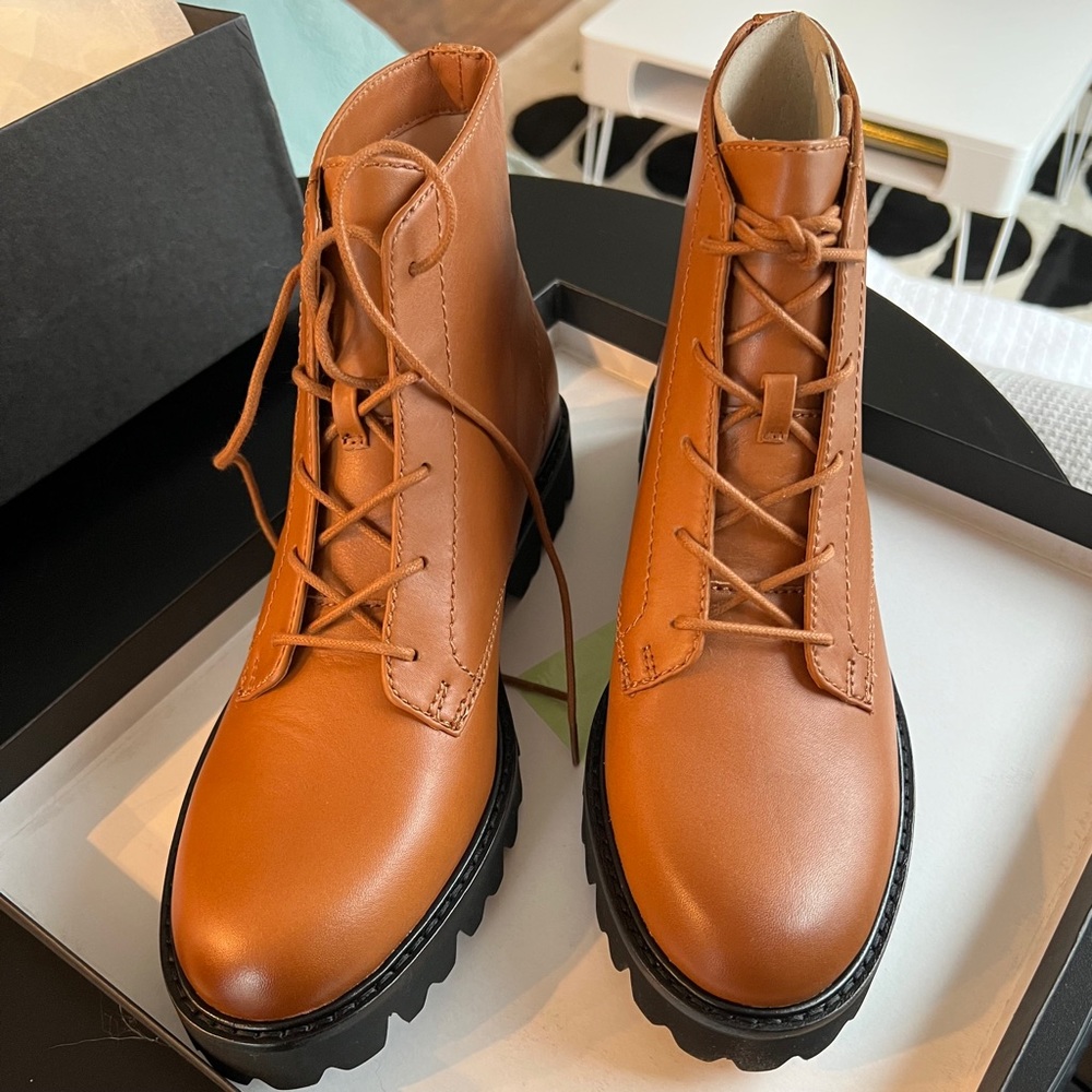 J. Crew Leather Lace Up Boots